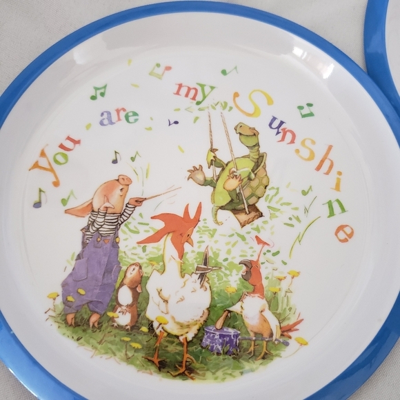 Department 56 Holly Hobbie Melamine Plates You Are My Sunshine Animal Band 8.5" - Picture 2 of 6